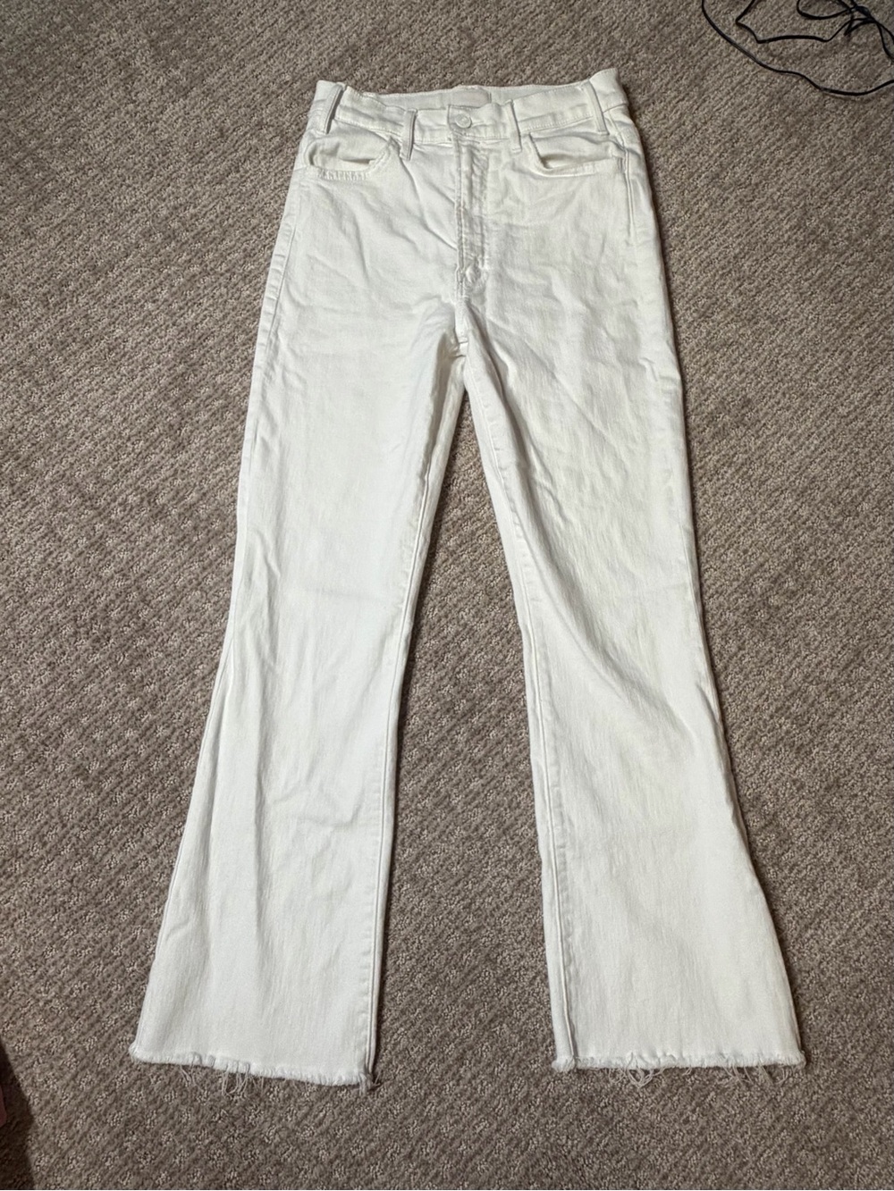 MOTHER White Hustler Ankle Fray Jeans size 27